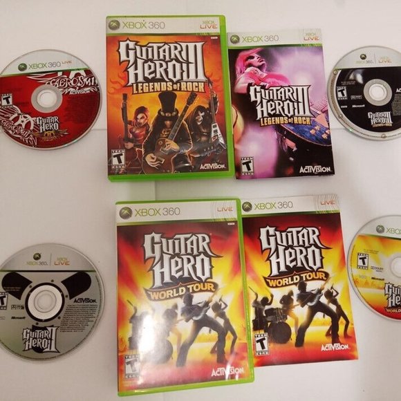 Guitar Hero World Tour Wireless Sunburst Controller Xbox 360 4 Games Bundle - Picture 11 of 12